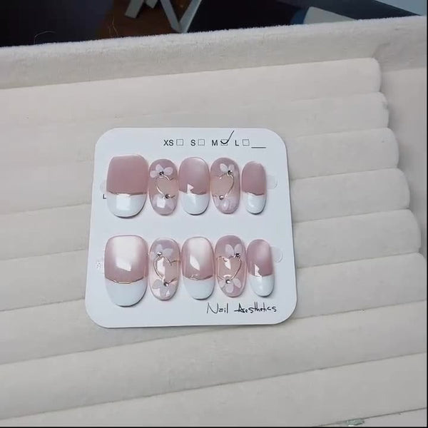 Spring and summer high-end French bride nail tips Press-On Nails Gel Nails DIY Nails