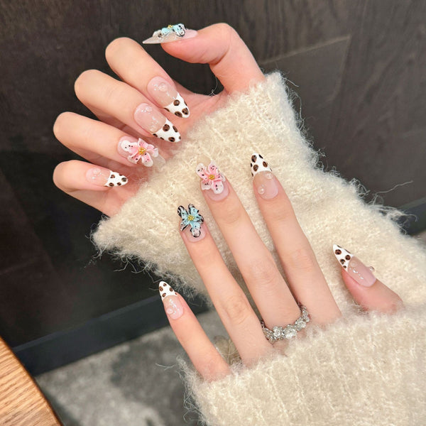 Hand-Carved Demon Flower Press-on Nails