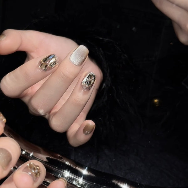 Press-on nails Crystal Cat-Eye