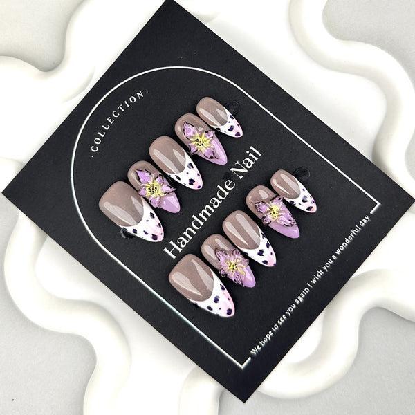 Artisan 3D Floral Press-On Nails – Hand-Sculpted Petals