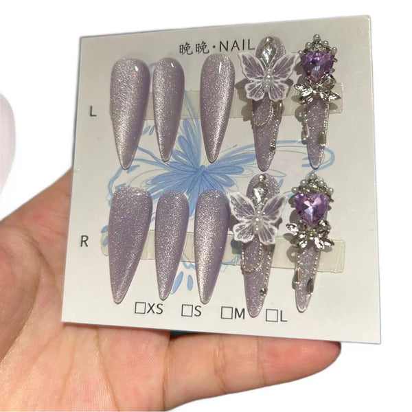 Press-On Nails Gel Nails DIY Nails Hand-worn armor pure desire wind armor solid color white, high-end wearing armor