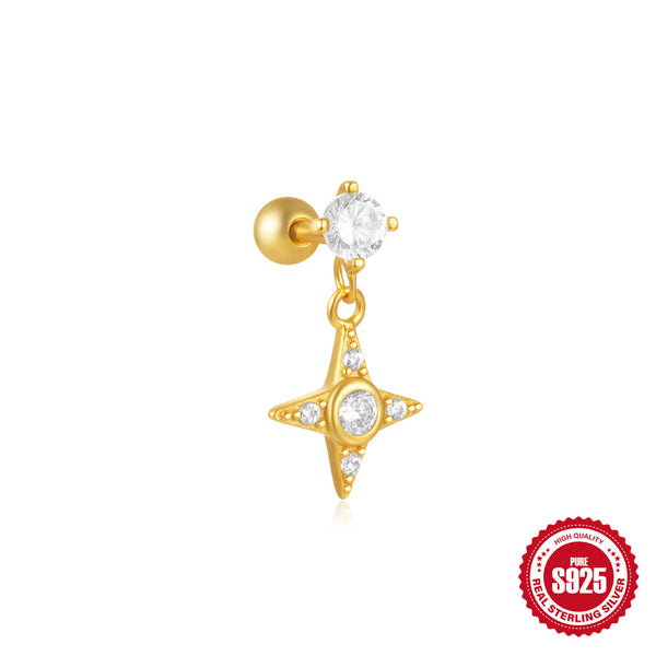 S925 Sterling Silver Moon & Star Earrings Set -12