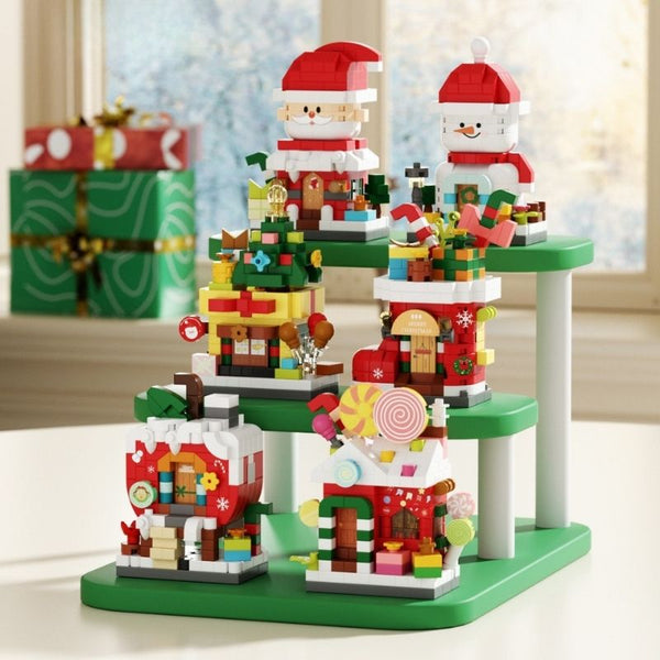 6-in-1 Compatible Lego Christmas Gingerbread House Building Set with Santa Figures - Creative Educational Toys for Kids