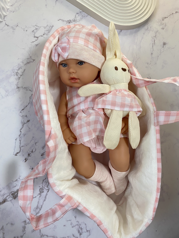 Black Friday Sale 12" Reborn Baby Doll Set with Carry Cot, Outfits | Realistic Newborn Doll Gift for Kids